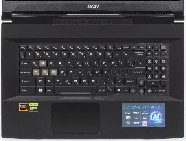 Обзор игрового ноутбука MSI Katana A17 AI B8VG (858RU) с ИИ